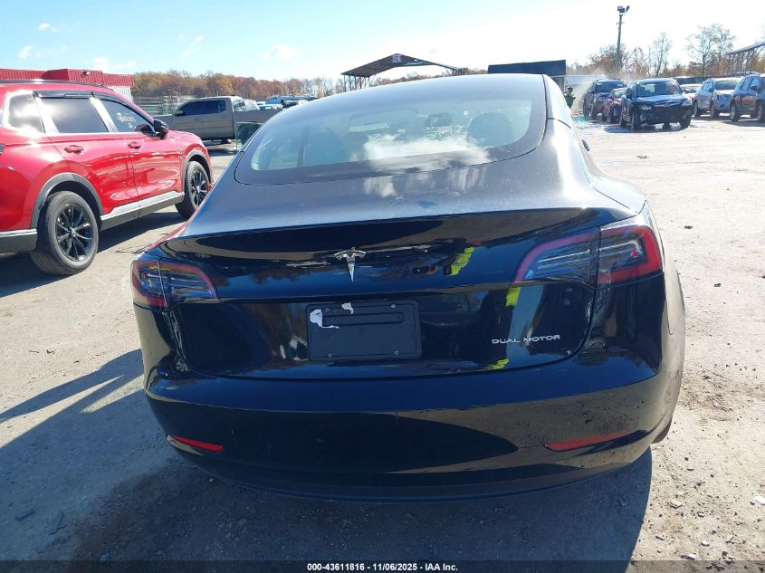 2023 Tesla Model 3 Long Range Dual Motor All-Wheel Drive VIN: 5YJ3E1EB1PF599646 Lot: 43611816