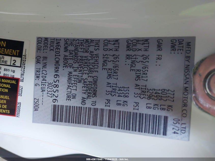 2024 NISSAN FRONTIER KING CAB SV 4X4 - 1N6ED1CM0RN658526