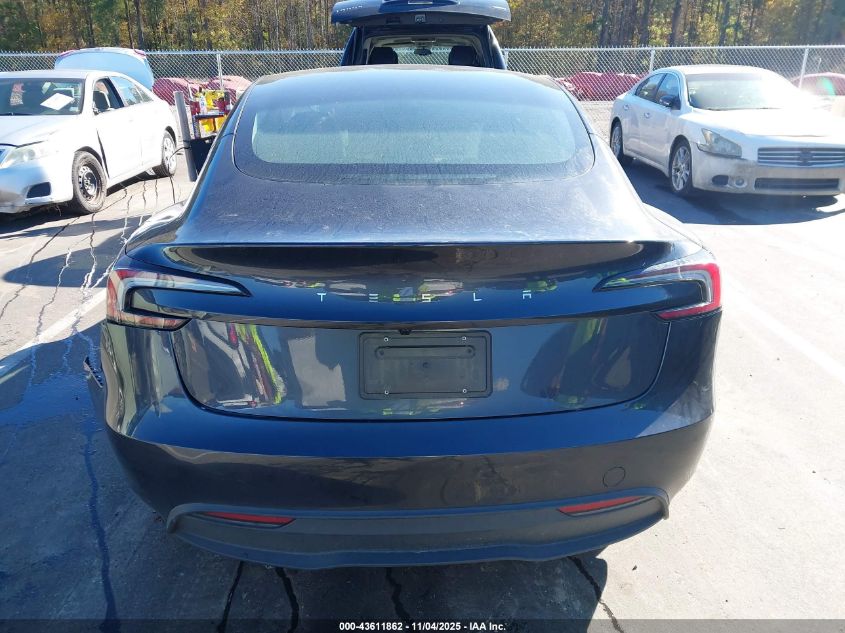 2025 Tesla Model 3 Long Range Rear-Wheel Drive/Standard VIN: 5YJ3E1EA7SF904003 Lot: 43611862