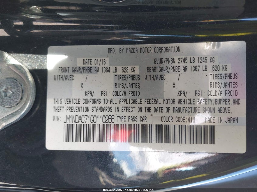 2016 MAZDA MX-5 MIATA CLUB - JM1NDAC71G0110266