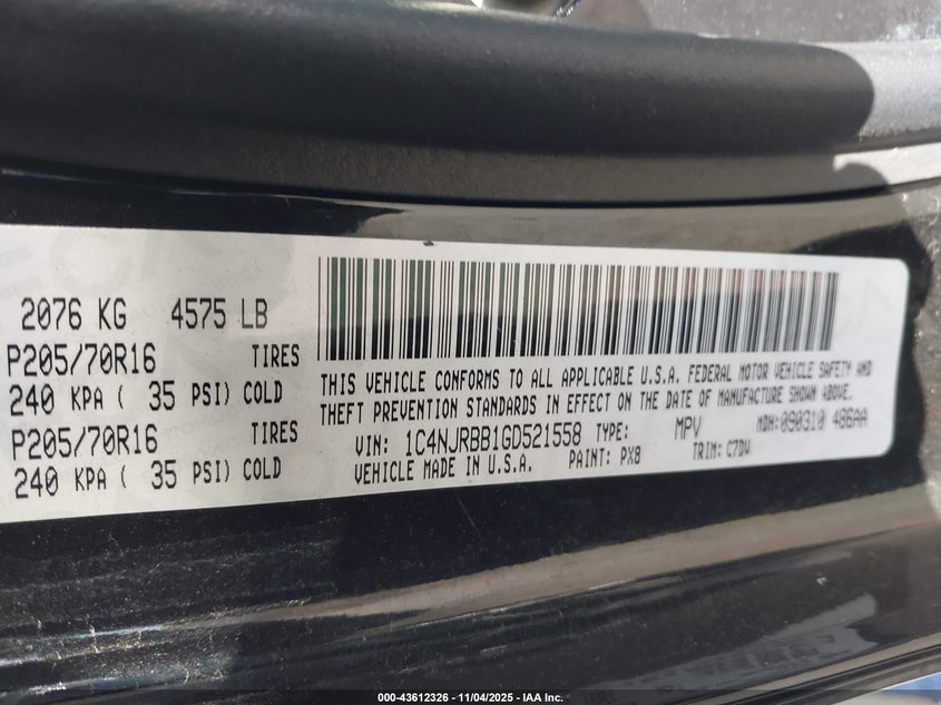 2016 JEEP PATRIOT SPORT - 1C4NJRBB1GD521558