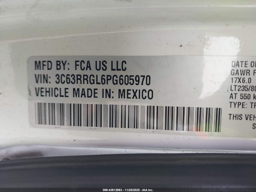 2023 Ram 3500 VIN: 3C63RRGL6PG605970 Lot: 43612563
