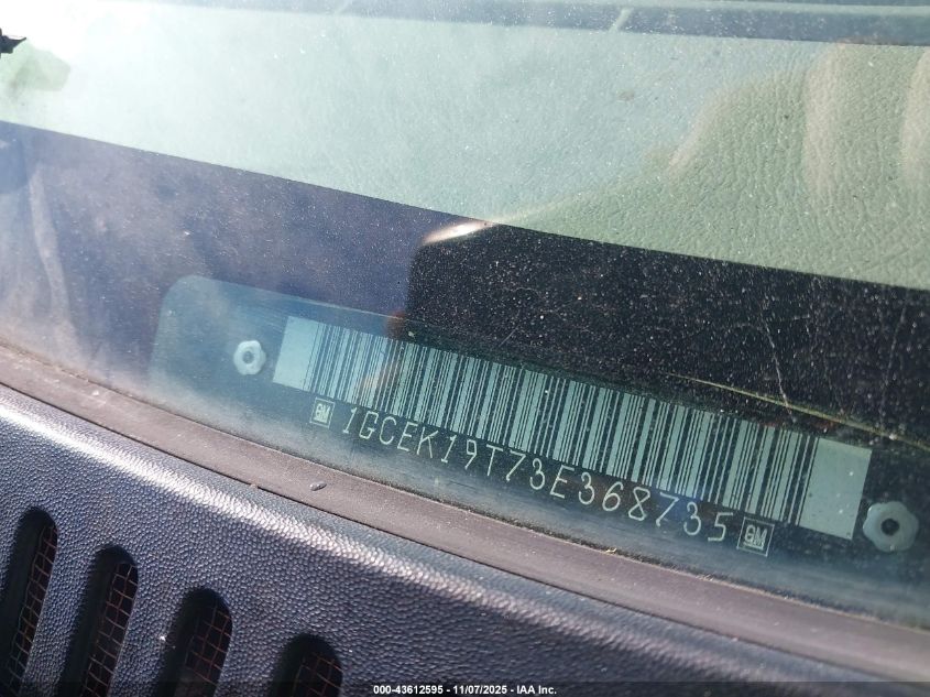 2003 Chevrolet Silverado 1500 Ls VIN: 1GCEK19T73E368735 Lot: 43612595