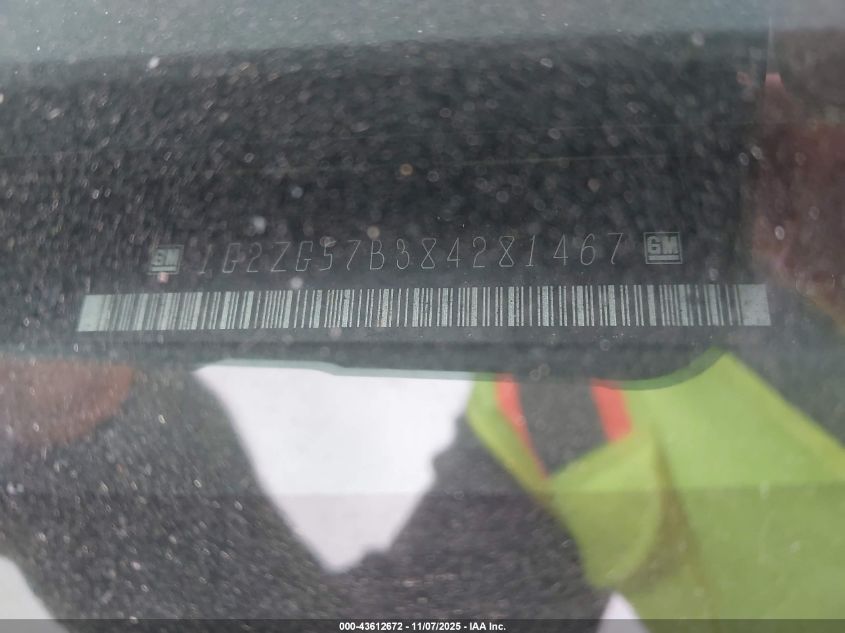 2008 Pontiac G6 VIN: 1G2ZG57B384281467 Lot: 43612672