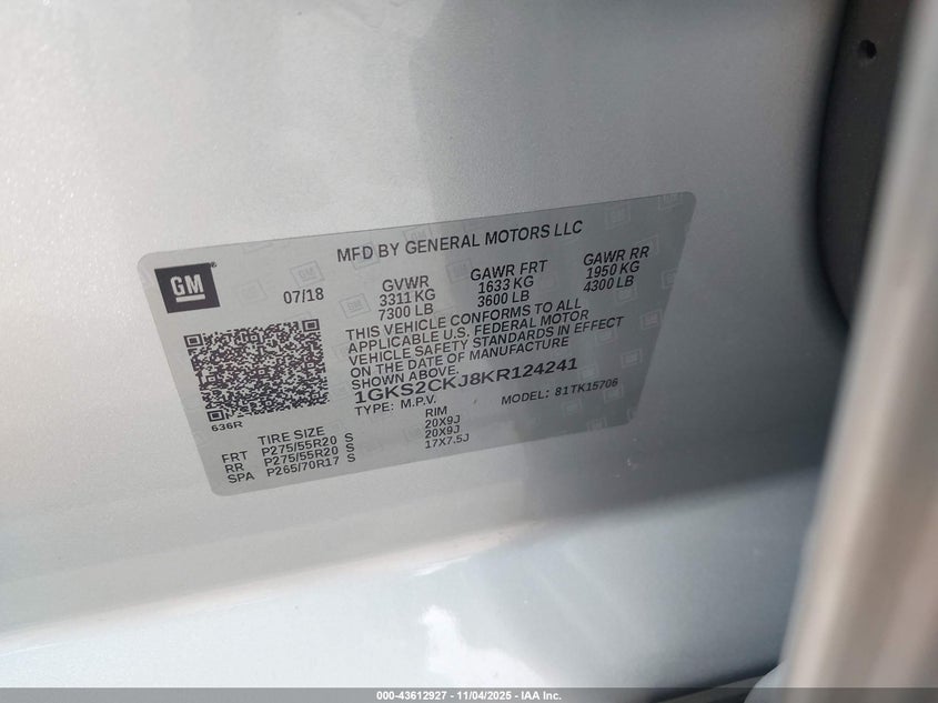 2019 GMC YUKON DENALI - 1GKS2CKJ8KR124241