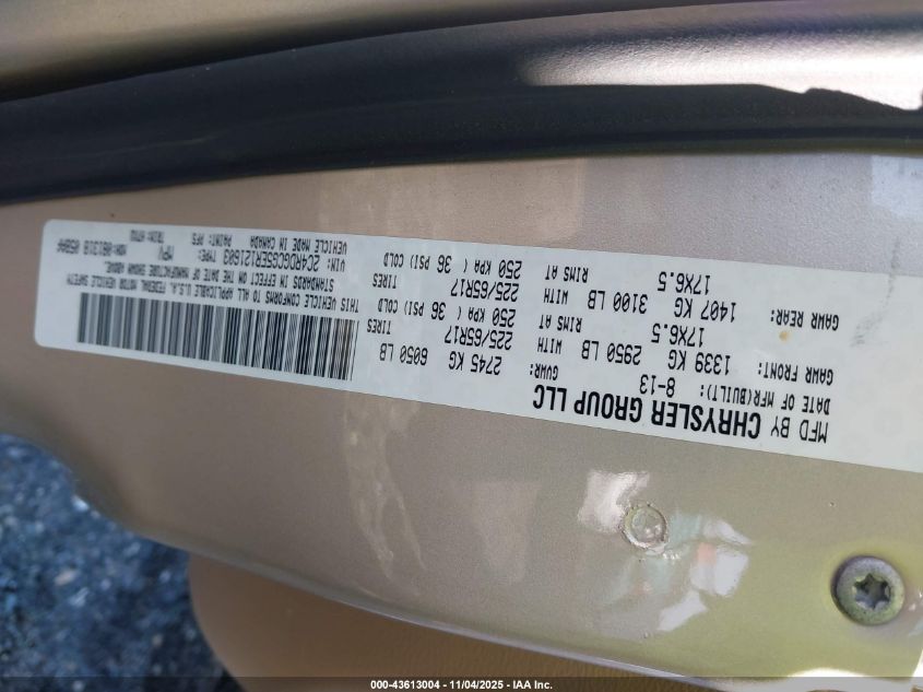 2014 Dodge Grand Caravan Sxt VIN: 2C4RDGCG5ER121603 Lot: 43613004