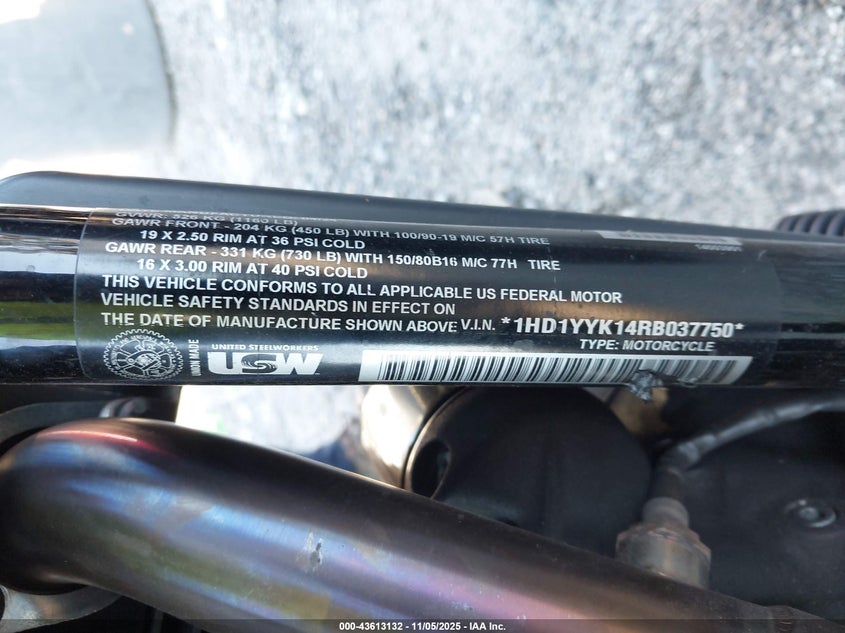 2024 Harley-Davidson Fxbbs VIN: 1HD1YYK14RB037750 Lot: 43613132