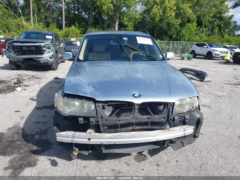 2005 BMW X3 3.0I VIN: WBXPA93445WD18065 Lot: 43613137
