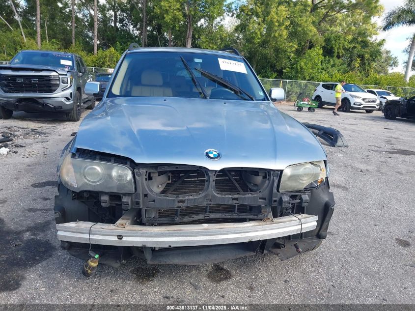 2005 BMW X3 3.0I VIN: WBXPA93445WD18065 Lot: 43613137