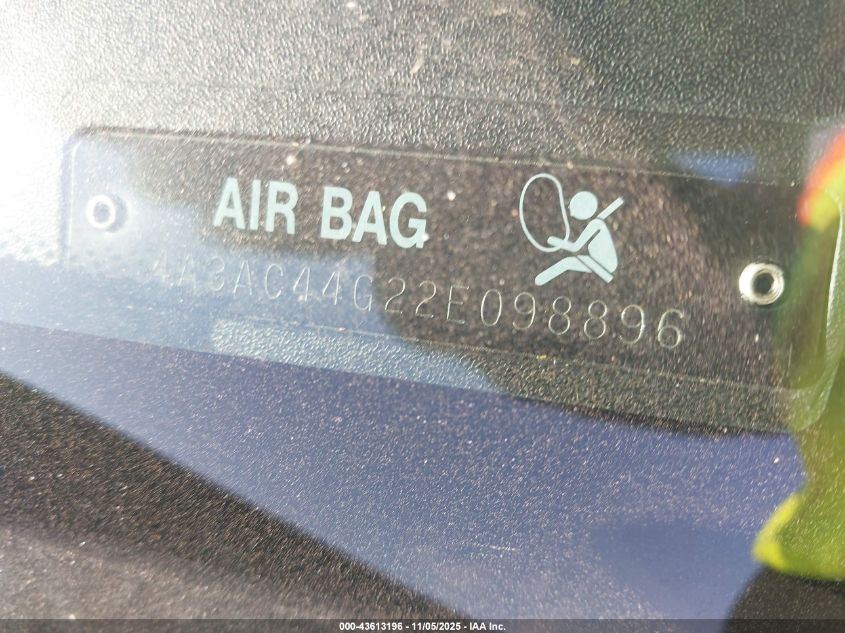 2002 Mitsubishi Eclipse Gs VIN: 4A3AC44G22E098896 Lot: 43613196