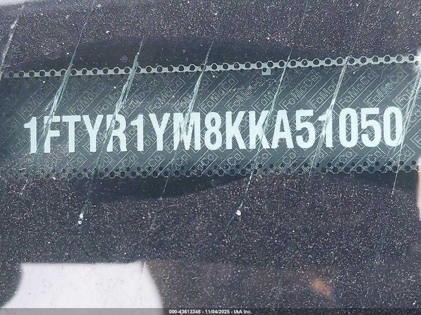 2019 Ford Transit-250 VIN: 1FTYR1YM8KKA51050 Lot: 43613346