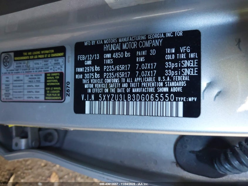 2013 HYUNDAI SANTA FE SPORT - 5XYZU3LB3DG065550