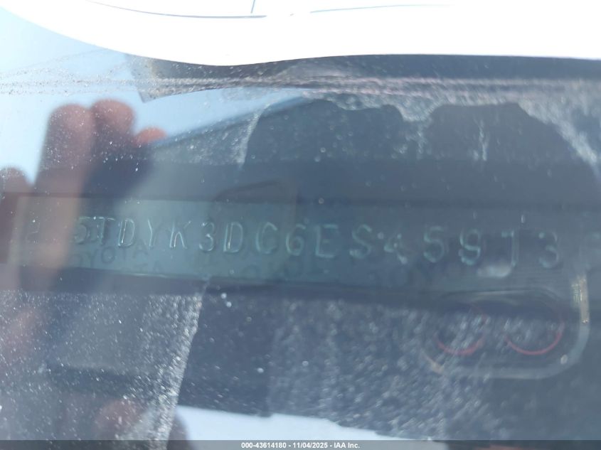 2014 TOYOTA SIENNA XLE V6 8 PASSENGER 5TDYK3DC6ES459136