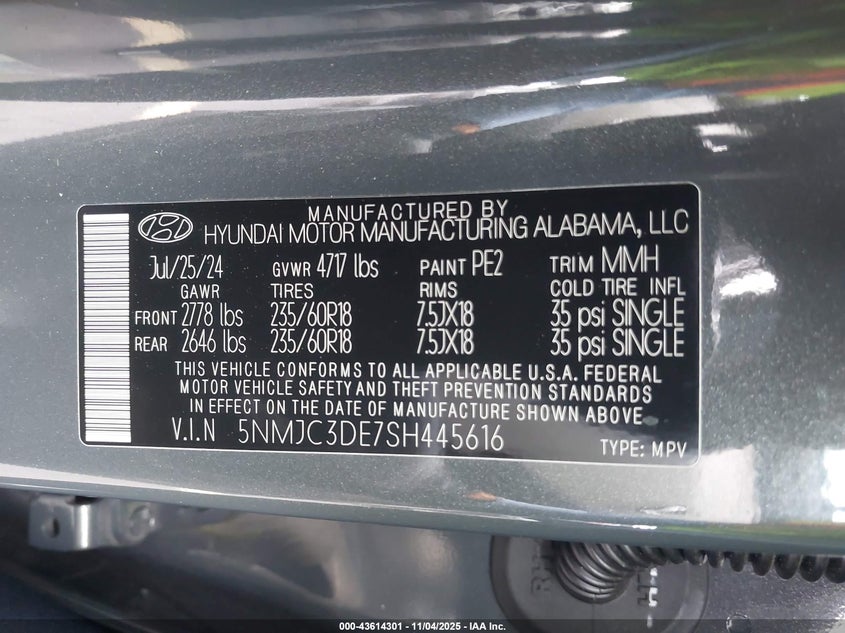 2025 HYUNDAI TUCSON SEL CONVENIENCE - 5NMJC3DE7SH445616