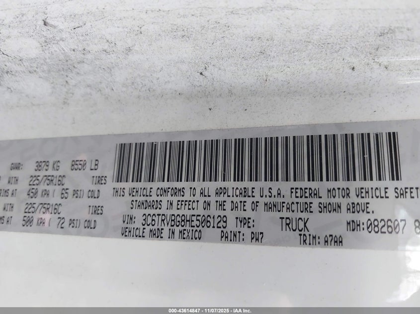 2017 RAM PROMASTER 1500 HIGH ROOF 136 WB - 3C6TRVBG8HE506129