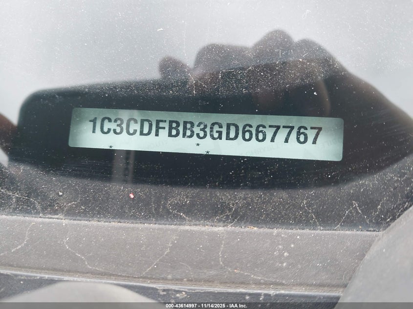 2016 Dodge Dart Sxt VIN: 1C3CDFBB3GD667767 Lot: 43614997