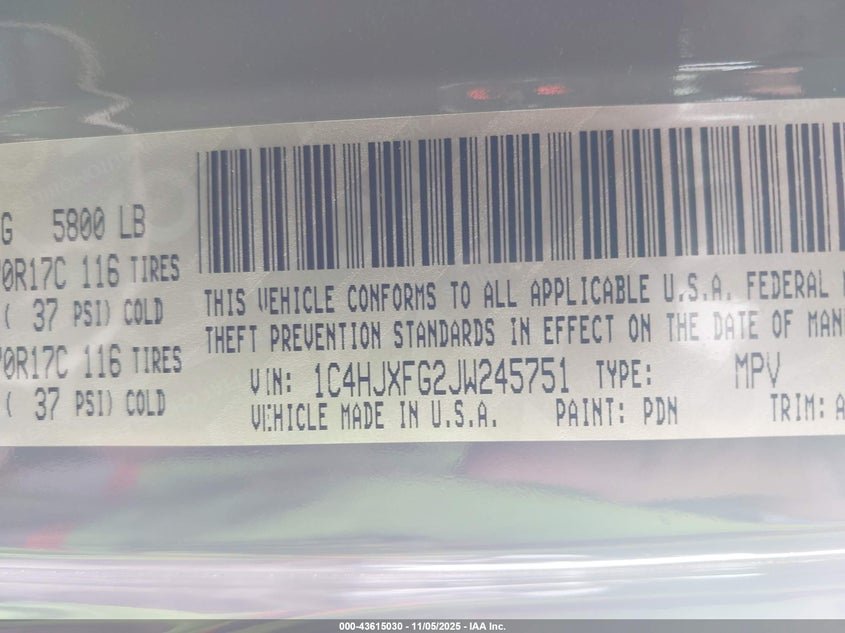 2018 JEEP WRANGLER UNLIMITED RUBICON 4X4 1C4HJXFG2JW245751