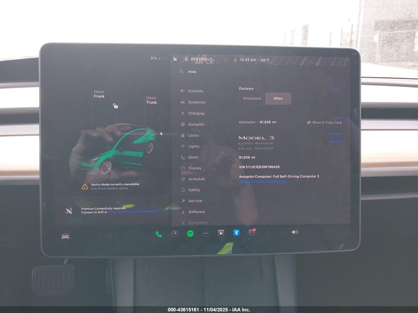 2022 Tesla Model 3 Long Range Dual Motor All-Wheel Drive VIN: 5YJ3E1EB3NF196426 Lot: 43615161