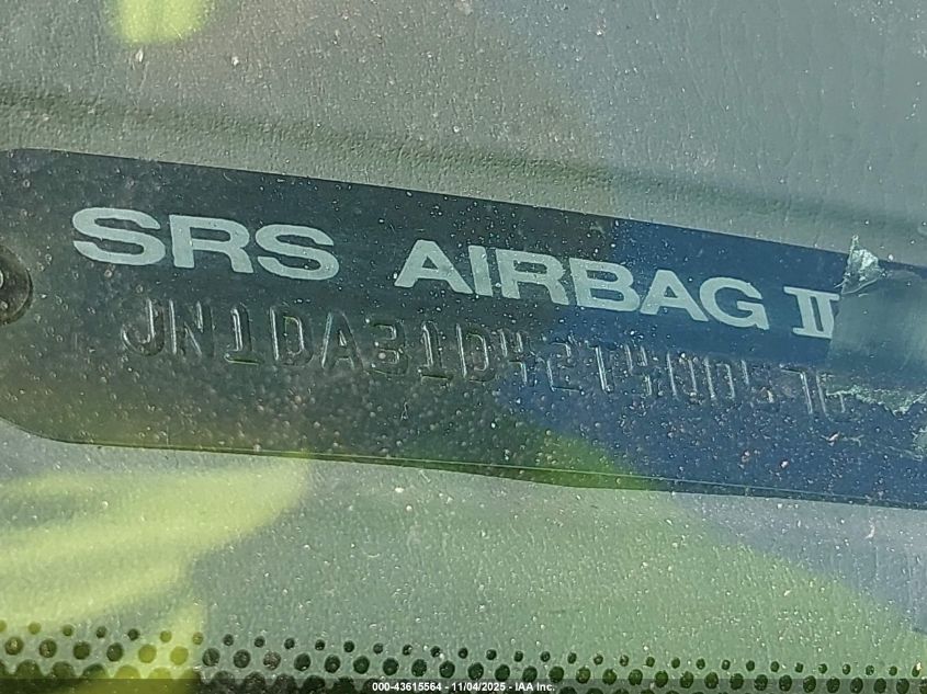 2002 Nissan Maxima Se VIN: JN1DA31D42T400570 Lot: 43615564