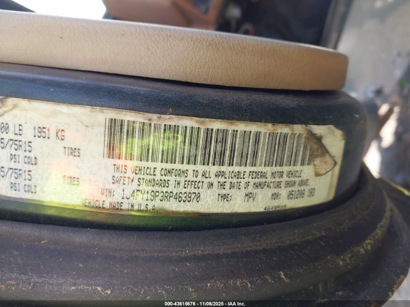 1994 Jeep Wrangler / Yj S VIN: 1J4FY19P3RP463970 Lot: 43615676