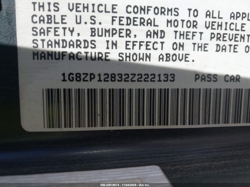 1G8ZP12832Z222133 2002 SATURN SL photo no. 9