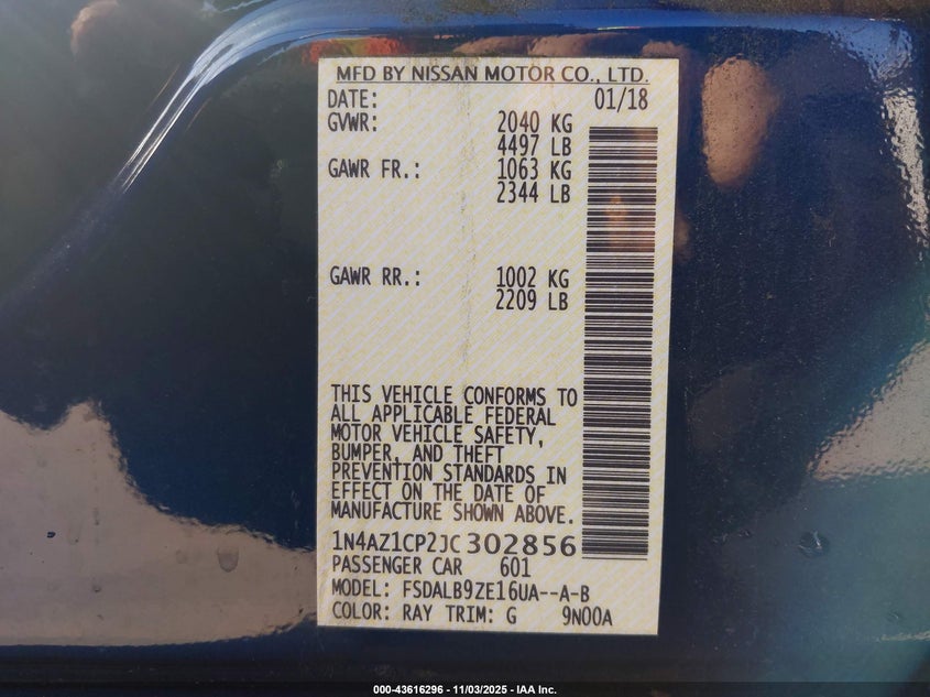 2018 NISSAN LEAF S - 1N4AZ1CP2JC302856