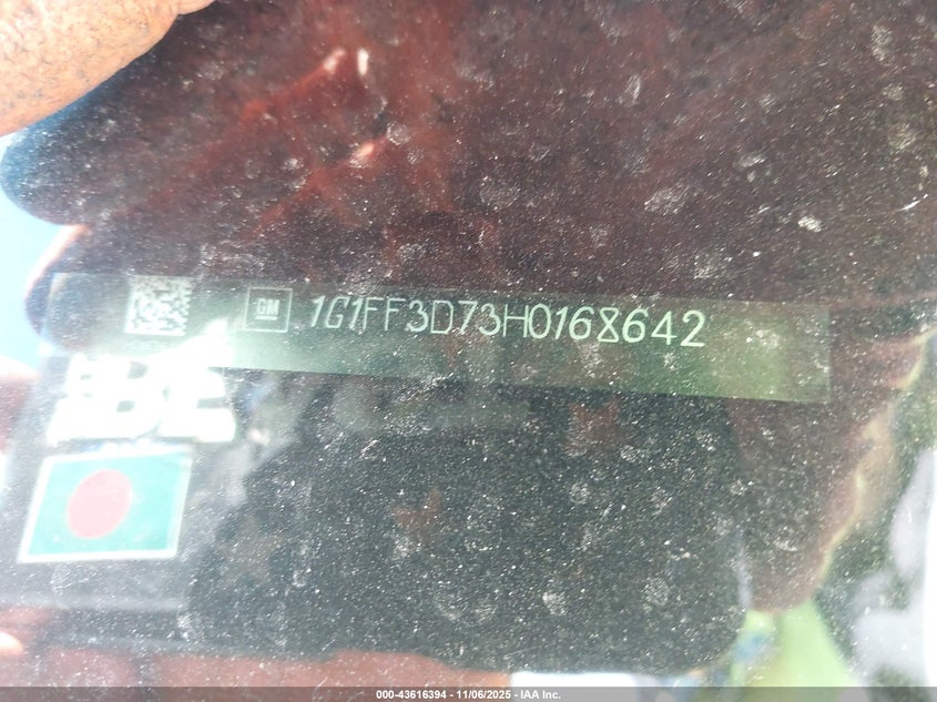 2017 CHEVROLET CAMARO 1SS 1G1FF3D73H0168642