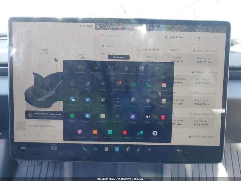 2025 Tesla Model 3 Long Range Rear-Wheel Drive/Standard VIN: 5YJ3E1EA2SF920187 Lot: 43616525