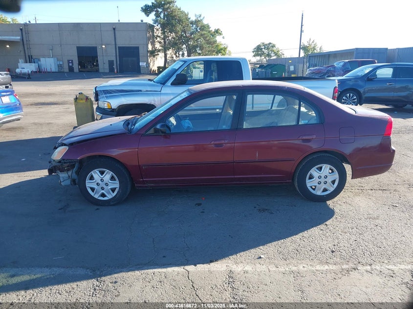 2003 Honda Civic Lx VIN: 2HGES15543H571261 Lot: 43616672