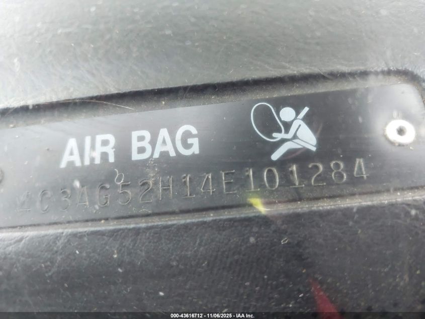 2004 Chrysler Sebring Limited VIN: 4C3AG52H14E101284 Lot: 43616712