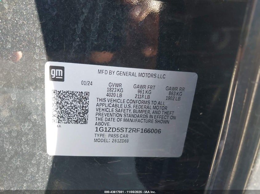 2024 CHEVROLET MALIBU FWD 1LT - 1G1ZD5ST2RF166006