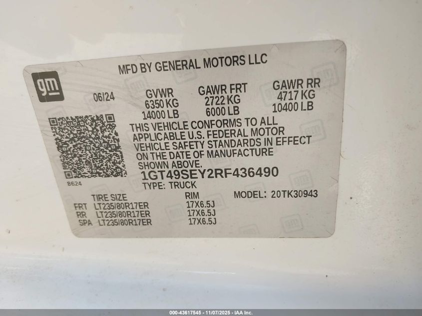 2024 GMC Sierra 3500 HD - 1GT49SEY2RF436490