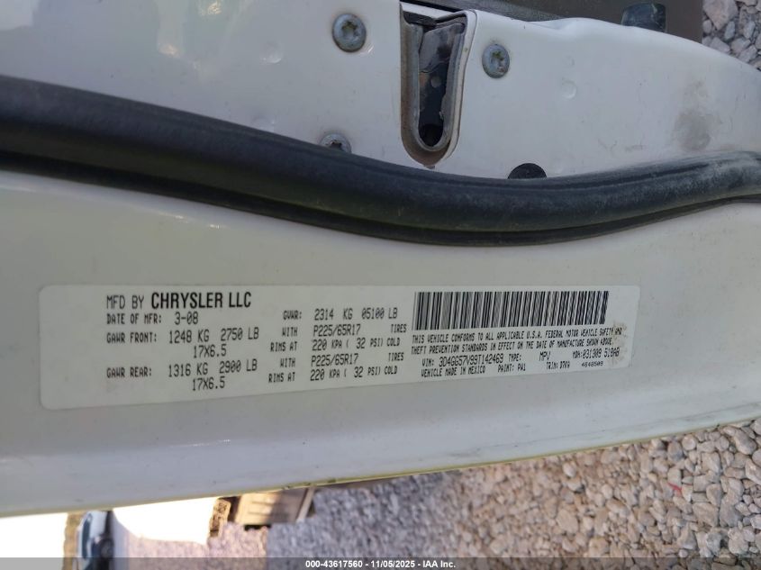 2009 Dodge Journey Sxt VIN: 3D4GG57V99T142469 Lot: 43617560