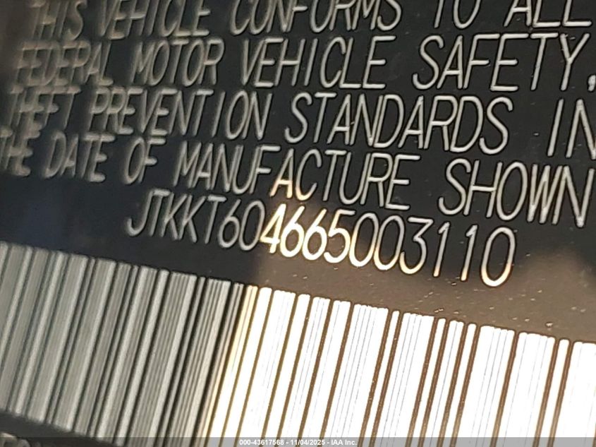 2006 Scion Xa VIN: JTKKT604665003110 Lot: 43617568