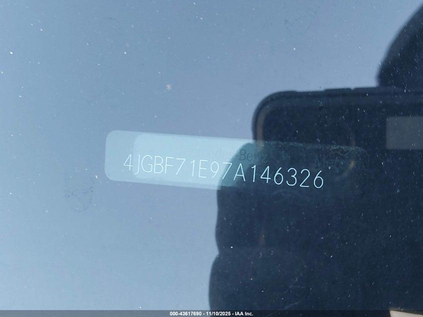 2007 Mercedes-Benz Gl 450 4Matic VIN: 4JGBF71E97A146326 Lot: 43617690