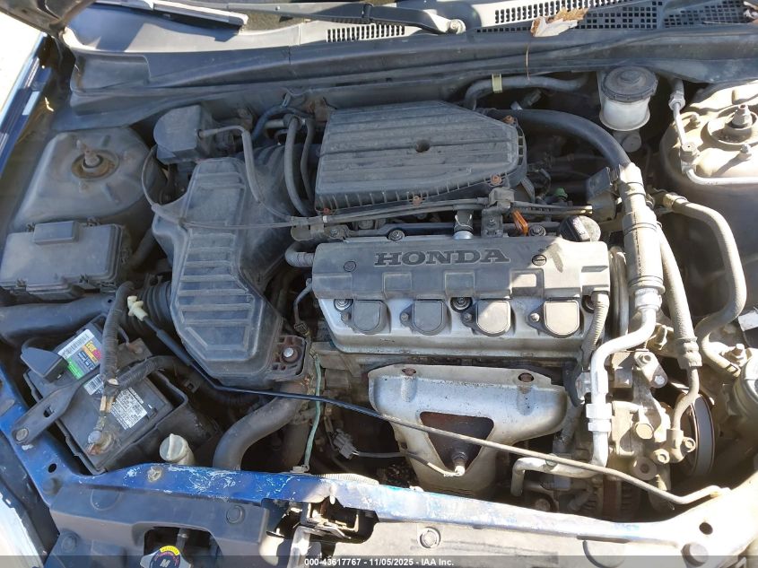 2003 Honda Civic Lx VIN: 2HGES16533H603969 Lot: 43617767