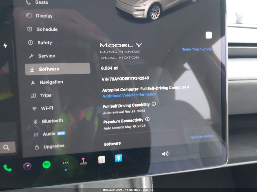 2026 Tesla Model Y Long Range Dual Motor All-Wheel Drive/Long Range Launch Series VIN: 7SAYGDEE1TF342348 Lot: 43617825