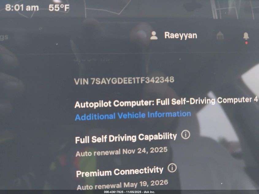 2026 Tesla Model Y Long Range Dual Motor All-Wheel Drive/Long Range Launch Series VIN: 7SAYGDEE1TF342348 Lot: 43617825