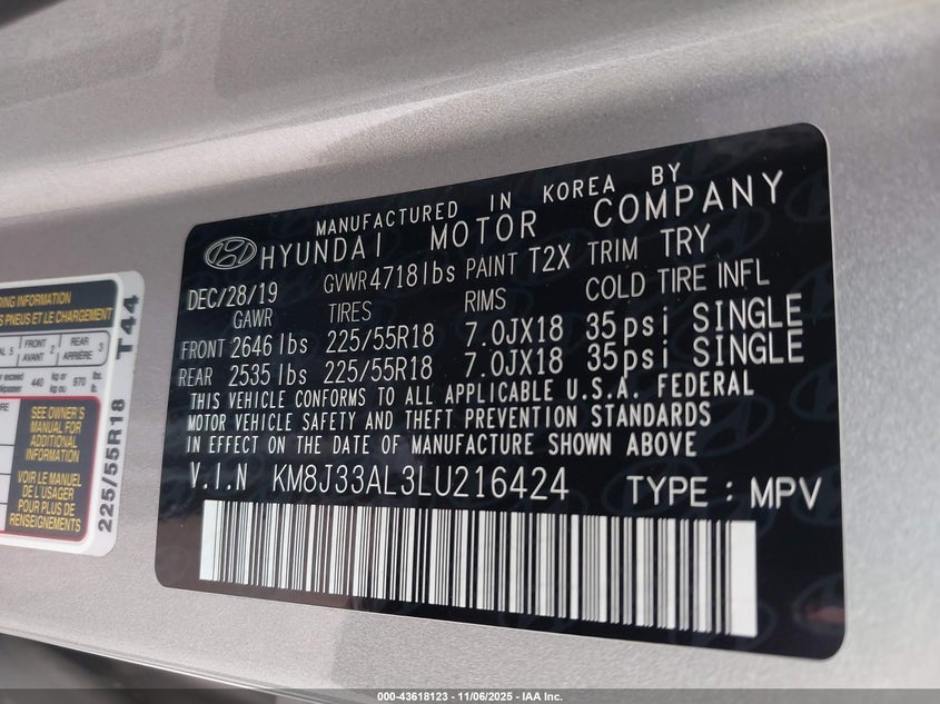 2020 HYUNDAI TUCSON LIMITED - KM8J33AL3LU216424