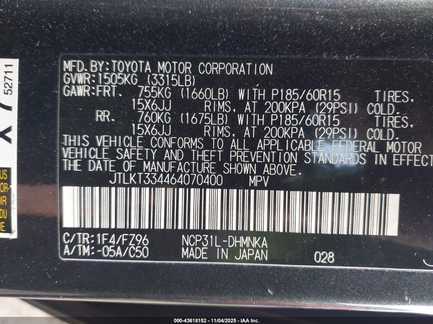 2006 Scion Xb VIN: JTLKT334464070400 Lot: 43618152