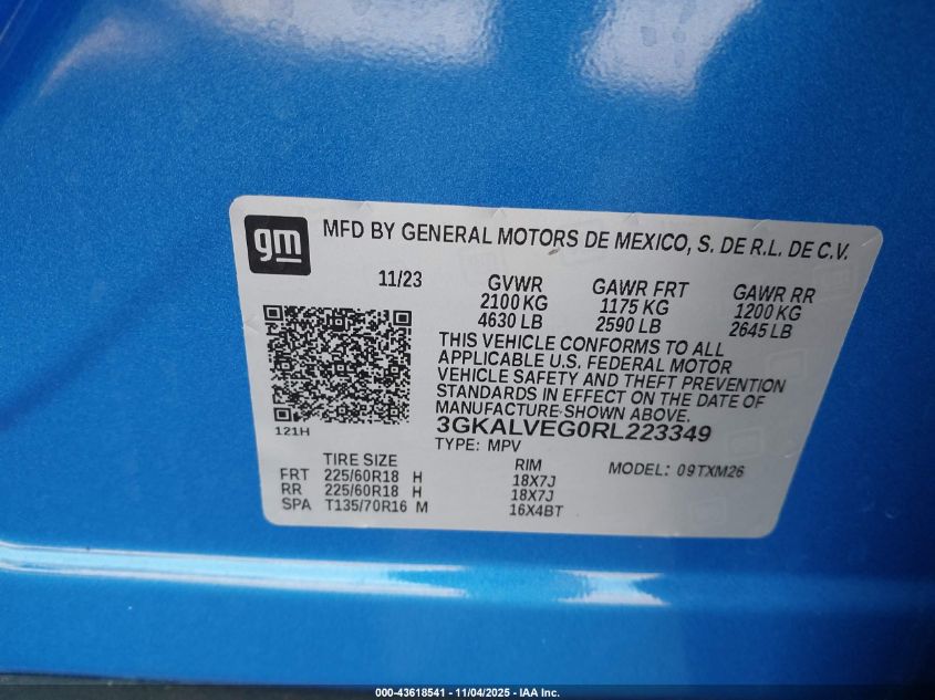 2024 GMC Terrain Awd Slt VIN: 3GKALVEG0RL223349 Lot: 43618541