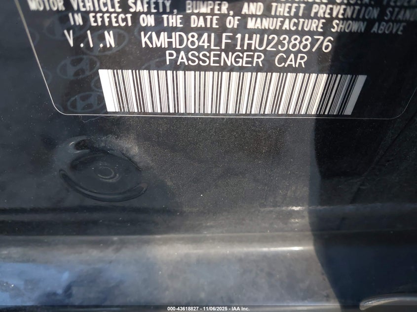 2017 HYUNDAI ELANTRA VALUE EDITION KMHD84LF1HU238876