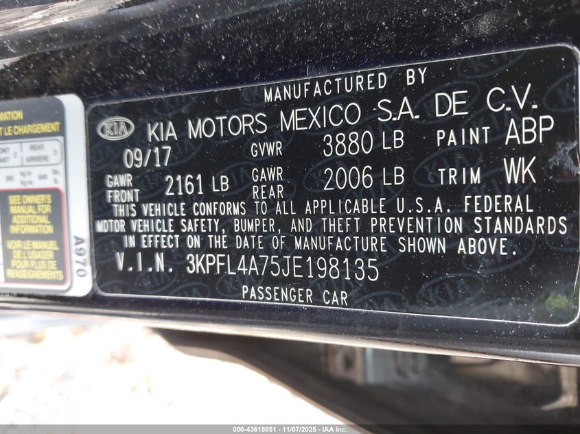 2018 KIA FORTE S - 3KPFL4A75JE198135