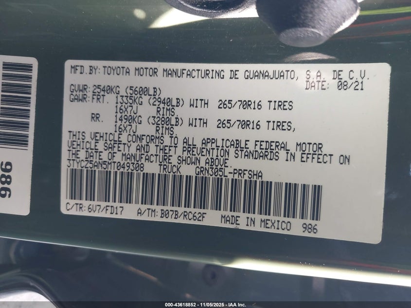 2021 TOYOTA TACOMA TRD OFF-ROAD - 3TYCZ5AN5MT049308