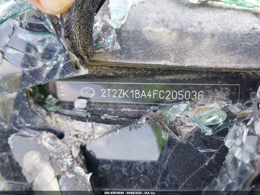 2015 Lexus Rx 350 VIN: 2T2ZK1BA4FC205036 Lot: 43619141