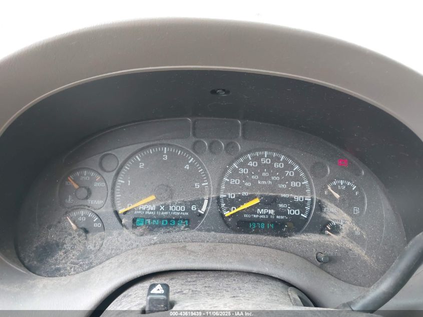 2001 Chevrolet Blazer Lt VIN: 1GNDT13W012141081 Lot: 43619439