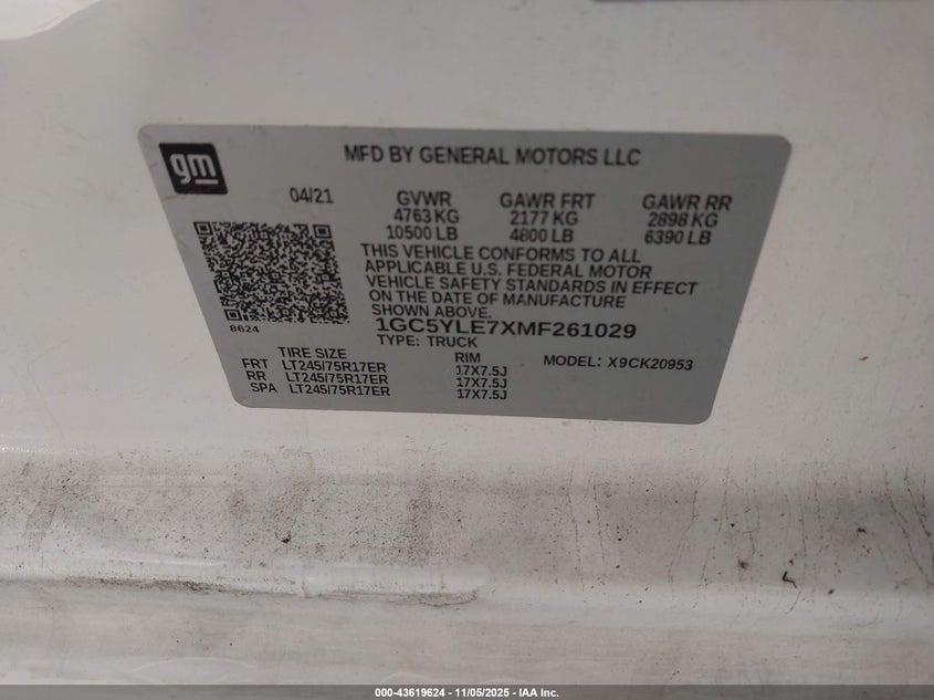 1GC5YLE7XMF261029 2021 CHEVROLET SILVERADO photo no. 9