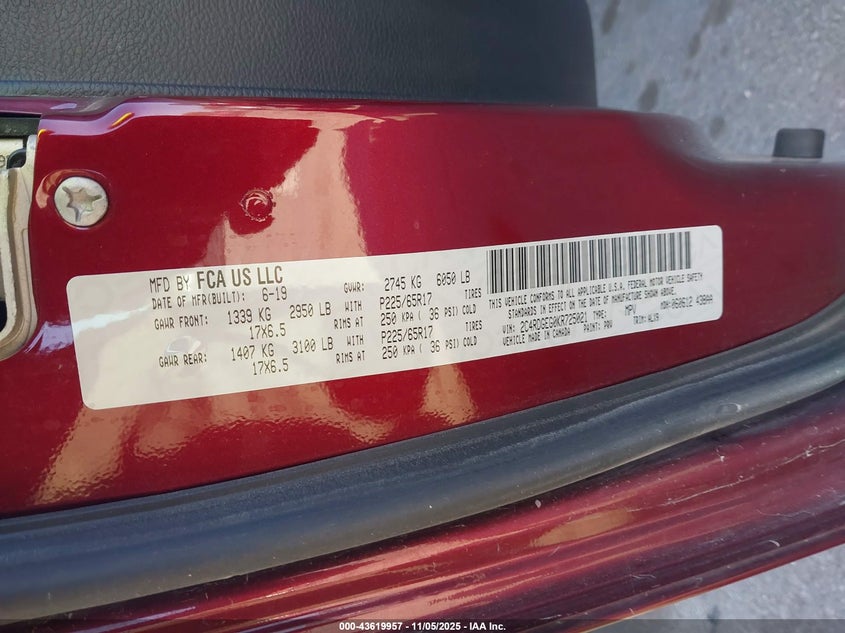 2019 DODGE GRAND CARAVAN GT - 2C4RDGEG0KR725021