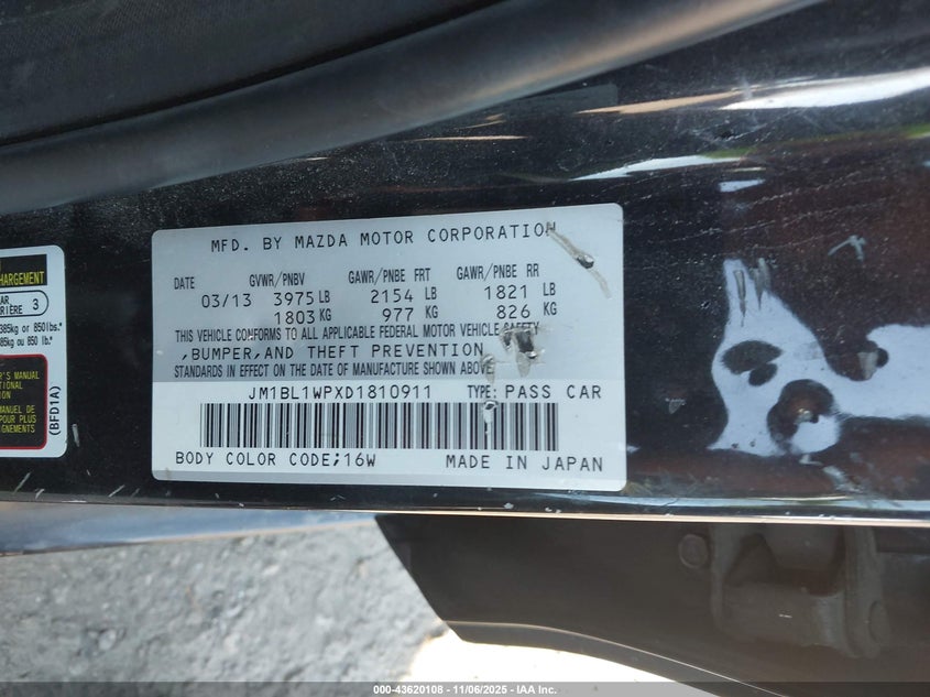 2013 MAZDA MAZDA3 I GRAND TOURING - JM1BL1WPXD1810911