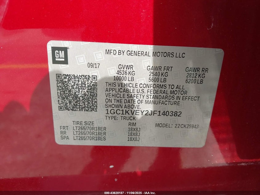 2018 CHEVROLET SILVERADO 2500HD LT - 1GC1KVEY2JF140382